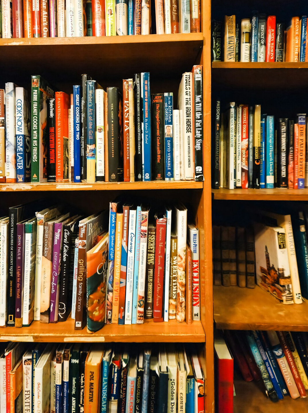 Historic library archive with tall bookshelves
