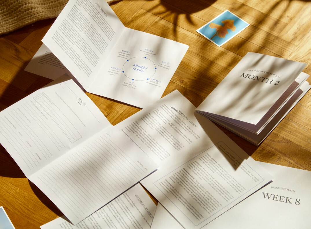 financial documents scattered